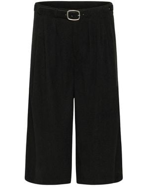 Cream Cropped Broeken - Zwart