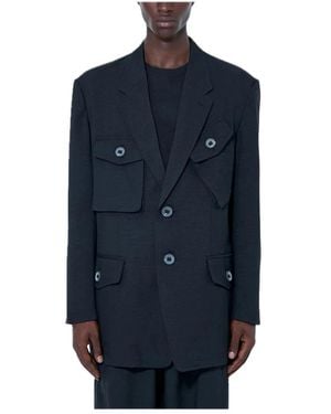 Y-3 Jassen ,Zwart ,Sport Uniform Chore Coat - Blauw
