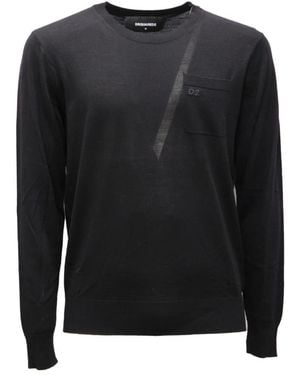 DSquared² Round-Neck Knitwear - Black
