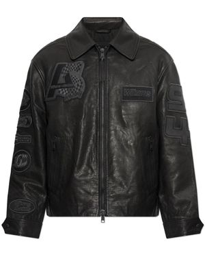 AllSaints Jassen ,Zwart ,Leer Garrison Leren Jas
