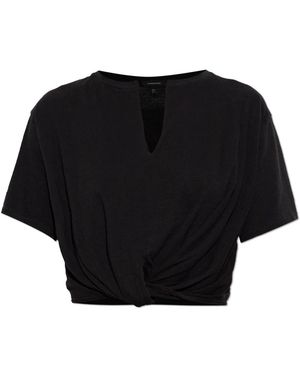 R13 Top Mit Raffung - Schwarz