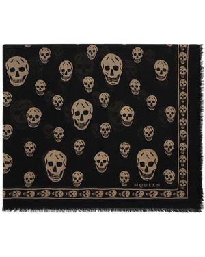McQueen Silk Scarves - Black