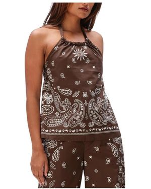 Suncoo Tops ,Bruin ,Linnen Looka Top