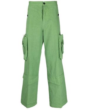Winnie NY Layered Cotton Cargo Hosen - Grün