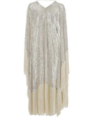 ‎Taller Marmo Fringed V-Ausschnitt Kaftan Champagner Design - Natur
