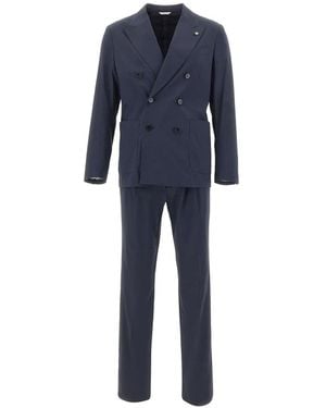 Manuel Ritz Double Breasted Suits - Blue