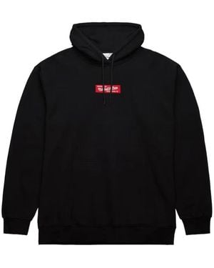 Mitchell & Ness Schwarzer Box Logo Hoodie Stilvoller Komfort