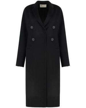 Tory Burch Double-Breasted Coats - Black