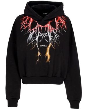 PHOBIA ARCHIVE Lightning Crop Hoodie - Zwart