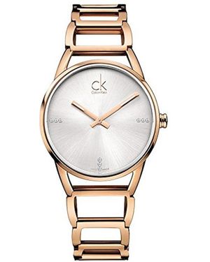 Calvin Klein Accessoires ,Roze ,Stately Horloge - Metallic