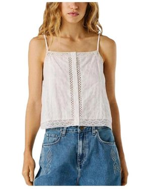 Pepe Jeans Sleeveless Tops - Blue
