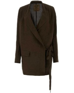 Uma Wang Jassen ,Bruin ,Leer Khloe Blazer