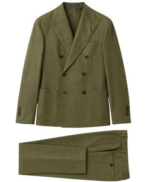 Tagliatore Double Breasted Suits - Groen