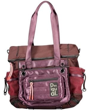 Desigual Tote Bag Met Meerdere Vakken - Paars
