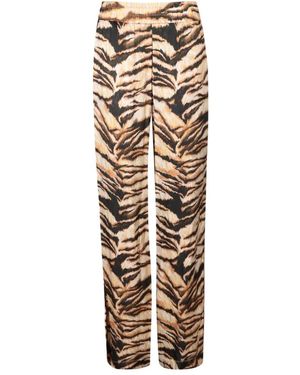 Roberto Cavalli Straight Trousers - Metallic