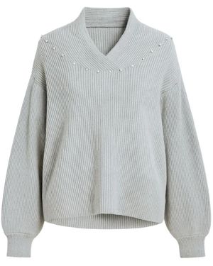 Twinset Grauer Juwel-Pullover