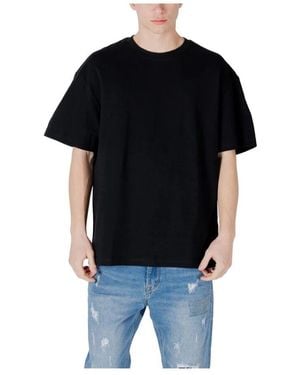 Gianni Lupo Schwarzes Rundhals-T-Shirt Für Männer