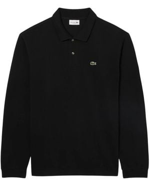 Lacoste Tops ,Zwart ,Katoen L.12.12 Originele Polo Met Lange Mouwen