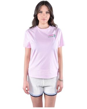 MC2 Saint Barth Tops ,Veelkleurig ,Katoen Emilie T-Shirt - Paars