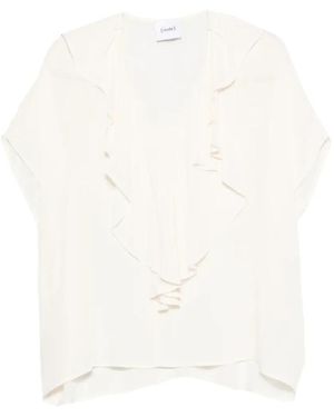 Nude Blouse W Ruffle - Wit