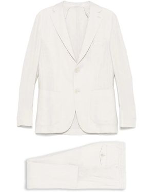 Eleventy Single Breasted Suits - White