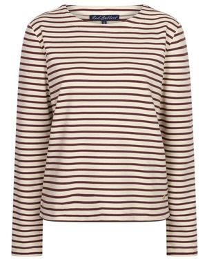 Red Button Terry Stripe Top - Meerkleurig