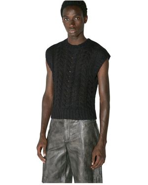 Han Kjobenhavn Grob gestrickte strickweste - Schwarz