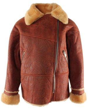 Sandro Faux Fur & Shearling Jackets - Red