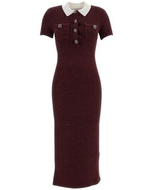 Self-Portrait Knitted Dresses - Rouge