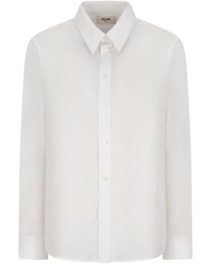 Celine Overhemden ,Wit ,Katoen Relaxed Shirt