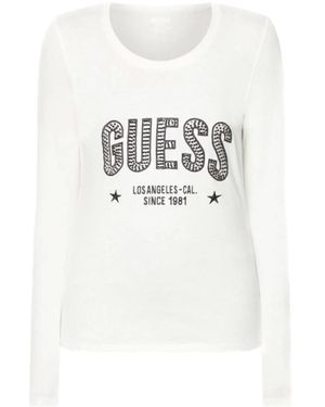Guess Round-Neck Knitwear - White