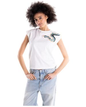 Akep Ärmelloses T-Shirt Mit Aufnäher - Weiß