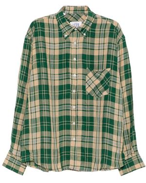 LC23 Overhemden ,Veelkleurig ,S506Ss 26 Viscose Check Shirt - Groen