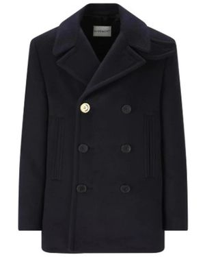 Givenchy Double-Breasted Coats - Blue