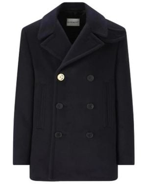 Givenchy Double-Breasted Coats - Blue