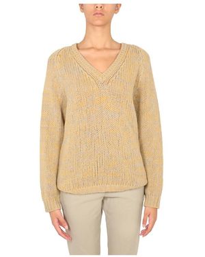 Aspesi Maglia Knit Melange Scollo V - Natur