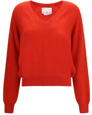 Sa Su Phi Truien & Vesten ,Rood ,Kasjmier V-Hals Trui