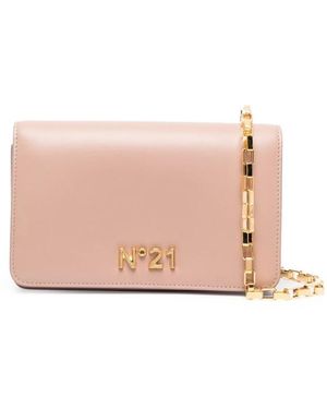 N°21 Tassen ,Roze ,Leer Schoudertas