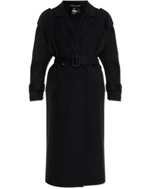 Versace Double-Breasted Coats - Negro