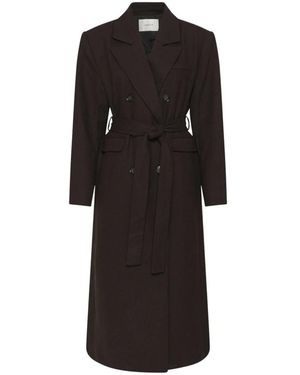 Gestuz Jassen ,Bruin ,Double-Breasted Coats - Zwart