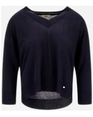 Herno Leichter Baumwolljersey-Pullover - Blau