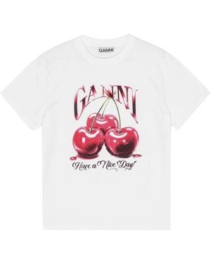 Ganni T-Shirts - Blanco