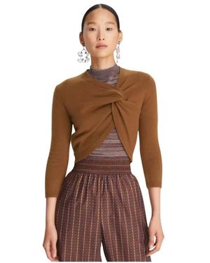 Tory Burch Lässiger Kaschmirpullover Mit Raffung - Braun
