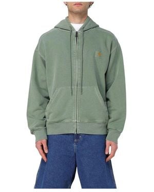 Carhartt Beiger Zip-Up Kapuzenpullover - Grün