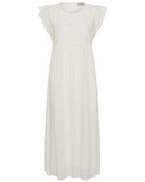 Cream Maxi Dresses - Blanco