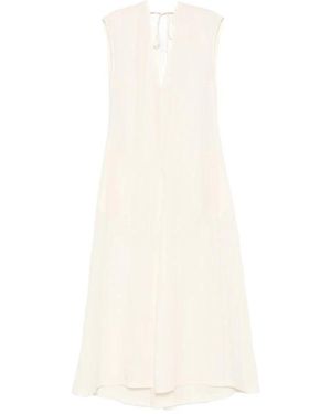 Covert Kleedjes ,Wit ,V-Neck Maxi-Jurk Met Strik Op De Rug