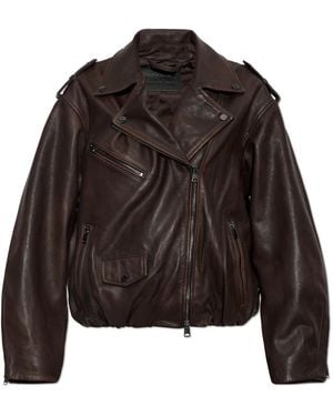 AllSaints Samina Leren Jas - Zwart