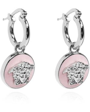 Versace Accessoires ,Roze ,Leer Icon Oorbellen - Metallic