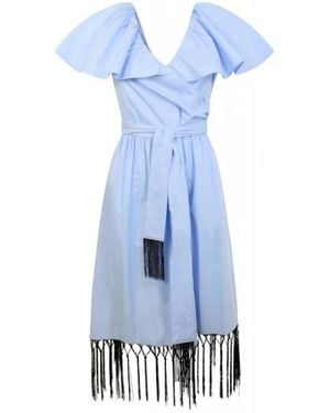 Karl Lagerfeld Cruise Dress With Frill Belt - Blauw