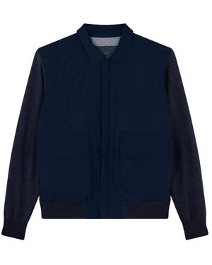 Paul & Shark Zijden Hybrid Zip-Up Shaket - Blauw